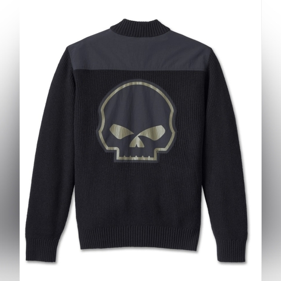 Men's Willie G Skull Sweater - Black BeautyPart Number: 96191-24VM size large - Picture 8 of 8